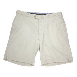 Peter Millar Golf Chino Shorts Mens 40x9" Beige Flat Front Casual Solid